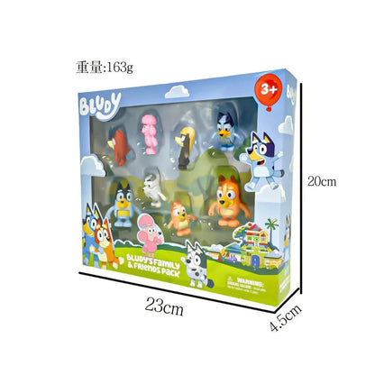 Bluey Family And Friends Action Figures 8 Pack Poseable Collectible Toys Pretend Play Dolls Birthday Gift For Children