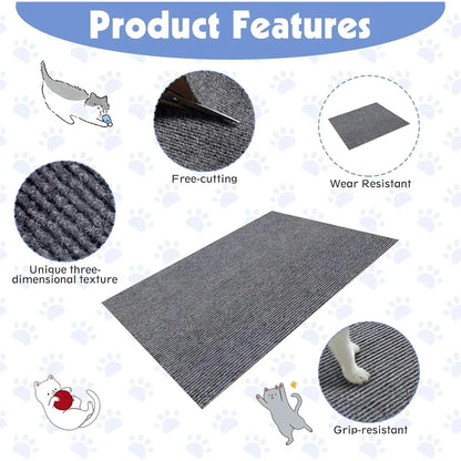 Trimmable Self-Adhesive Carpet Mat Pad Anti Cat Scratch Mat Cat Pet Scratcher Furniture Couch Corner Indoor Sofa Wall Protector