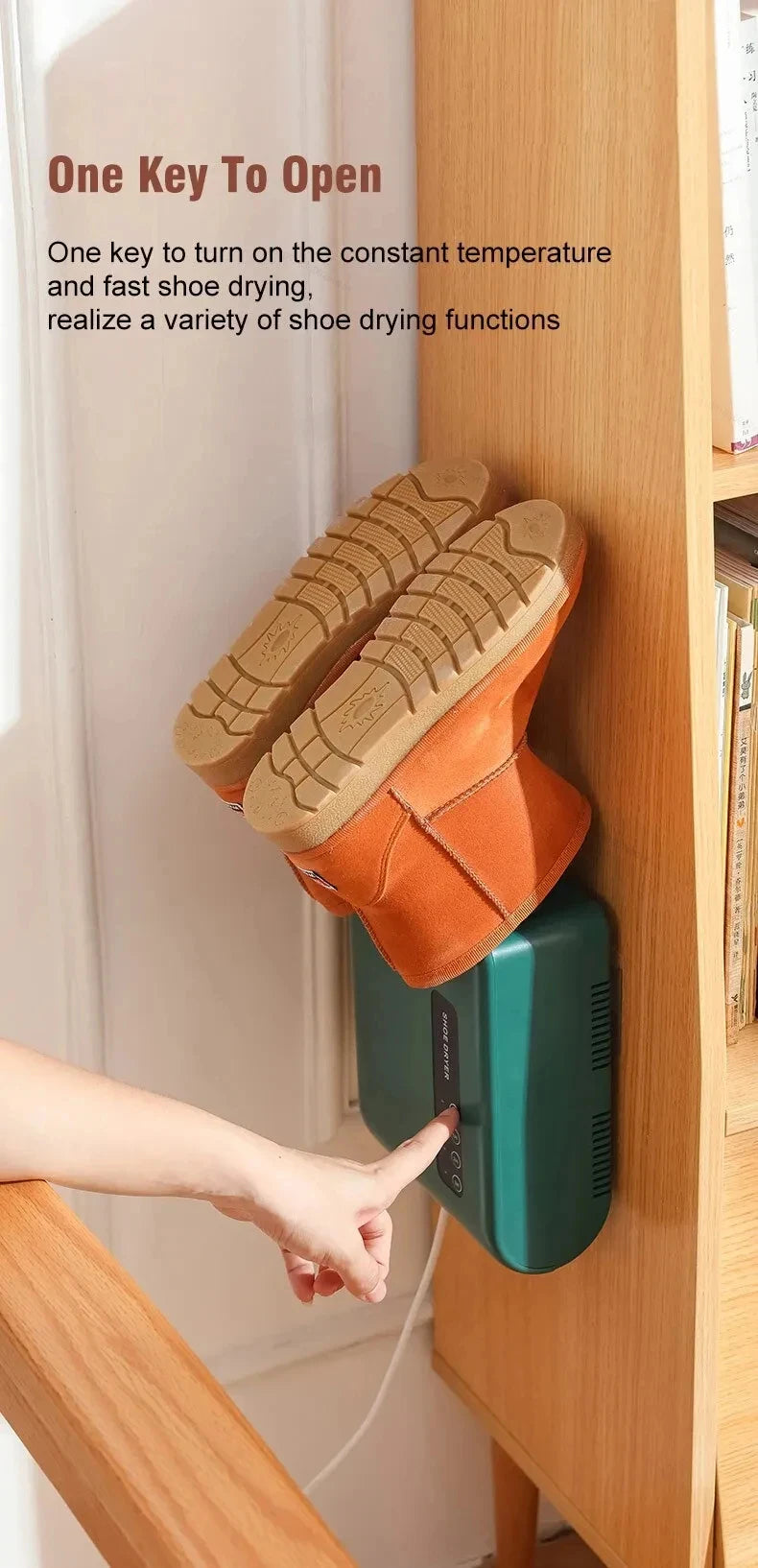 220V Electric Shoe Dryer, Portable Shoe & Boot Drying Machine with Sterilization Deodorization, Heated Foot Protector for Gloves