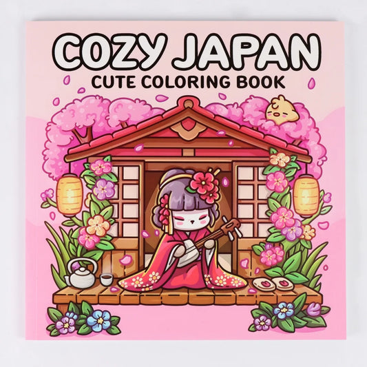 Cozy Japan: Cute Coloring Book for Adults and Teens with Charming Characters and Delightful Japanese Scenes for Relaxation