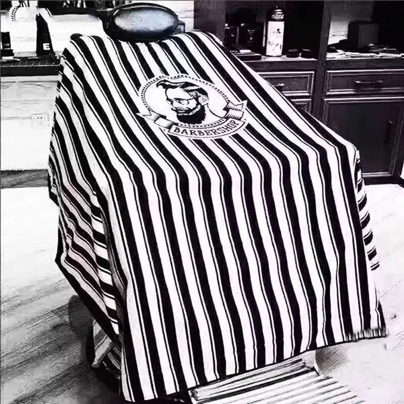 Non-Stick Striped Adult Hair Cutting Cloth - Oil-Resistant Apron for Hair Salon Hairstylists