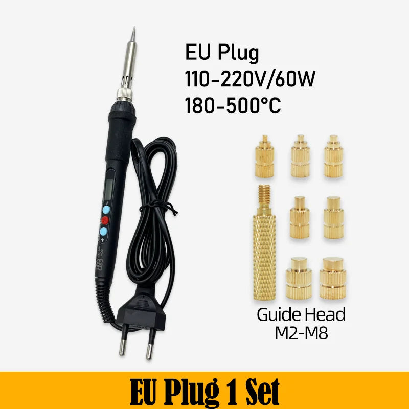 New Brass Heat Set Insert Nut Embedded Manual Implantation Machine Hot Melt Plastic Inserts 3D Printing Press Soldering Iron Tip