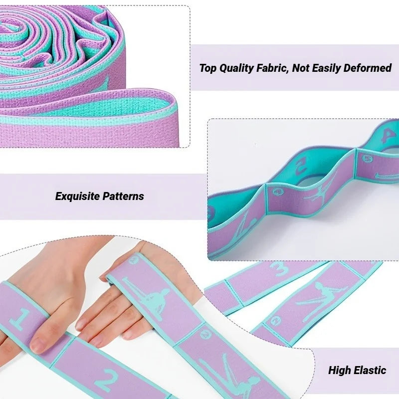 Adult Latin Training Elastic Resistance Band Yoga Auxiliary Stretching Belt Bands Beginner Pilates Dance Loop Fitness Tension
