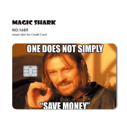 100% New Arrival Conch Money Bow Anime Speend or Save Meme Credit Card Film Debit Card Sticker Skin
