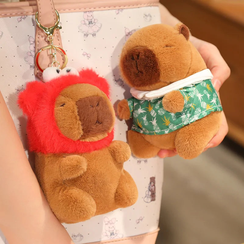 Capybara Plush Toy Pendant Keychain Capibara Cosplay Pokemon Pikachu Disney Stitch Sanrio Kuromi Plushies Stuffed Bag Decor Gift