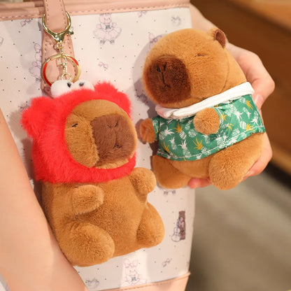 Capybara Plush Toy Pendant Keychain Capibara Cosplay Pokemon Pikachu Disney Stitch Sanrio Kuromi Plushies Stuffed Bag Decor Gift