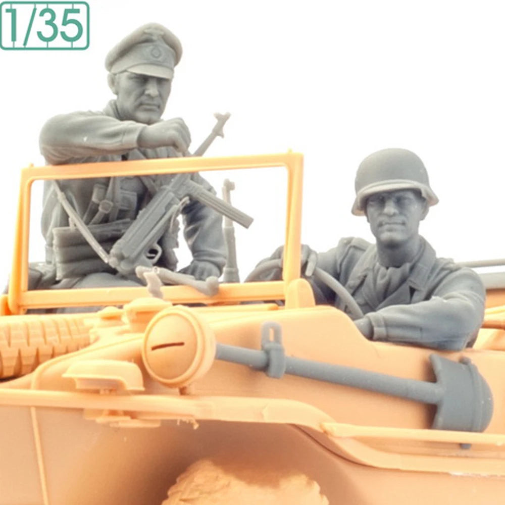 1/35 Crew for WWII Schwimmwagen, Resin Model figure Soldier, WW2 Military themes, Unassembled and unpainted kit