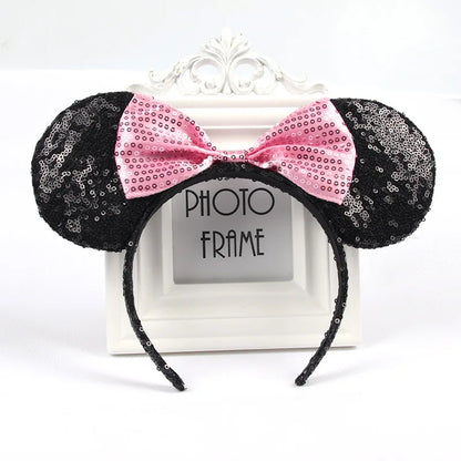 2023 New Cute Performance Party Headband Mickey Minnie Headband Mickey Mouse Bow DY Black Ear Headband Christmas HairAccessories