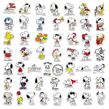 50Pcs Cartoon SnoopyDog Stickers for Kids Laptop Skateboard Graffiti Skateboard Laptop Water Bottle Motorcycle Sticker Toy Decal