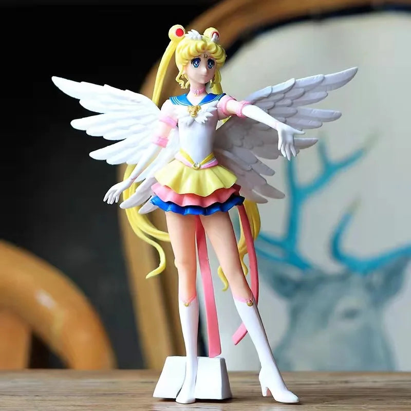 Funny Joy Anime Figures Female Warrior Moon Hare Doll Charm Angel Sailor  Hare Kawaii  PVC Model Cake Decoration Gift For Girls
