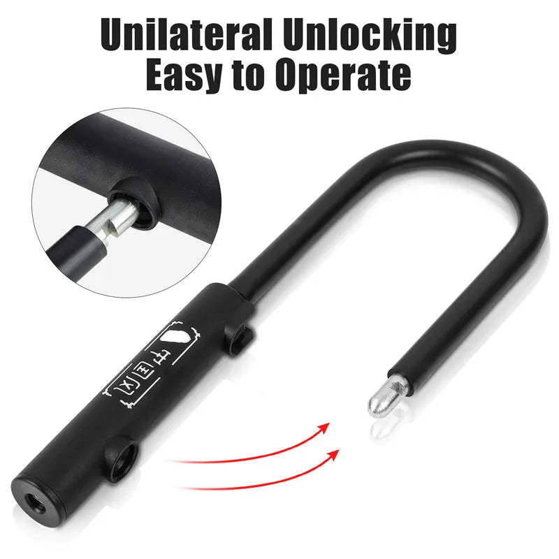 WEST BIKING Bike Lock Anti-theft Bicycle U Lock MTB Road Mountain Bicycle Accessories U-Locks Cycling Steel Security Bike Locks