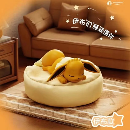 New Genuine Eevee Sleeping Position Series Mystery Box Vaporeon Anime Figurines Sylveon Espeon Umbreon Merchandise  Gift Toy