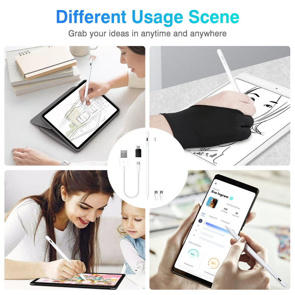P+7 Universal Stylus Pen For Android IOS Capacitive Screen Touch Pen For iPad Apple Pencil For Huawei Xiaomi Samsung Tablet Pen