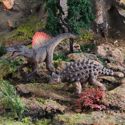Oenux 12PCS Jurassic Dinosaur Set Velociraptor Stegosaurus Spinosaurus T-Rex Model Action Figures PVC Collection Kids Toy Gift