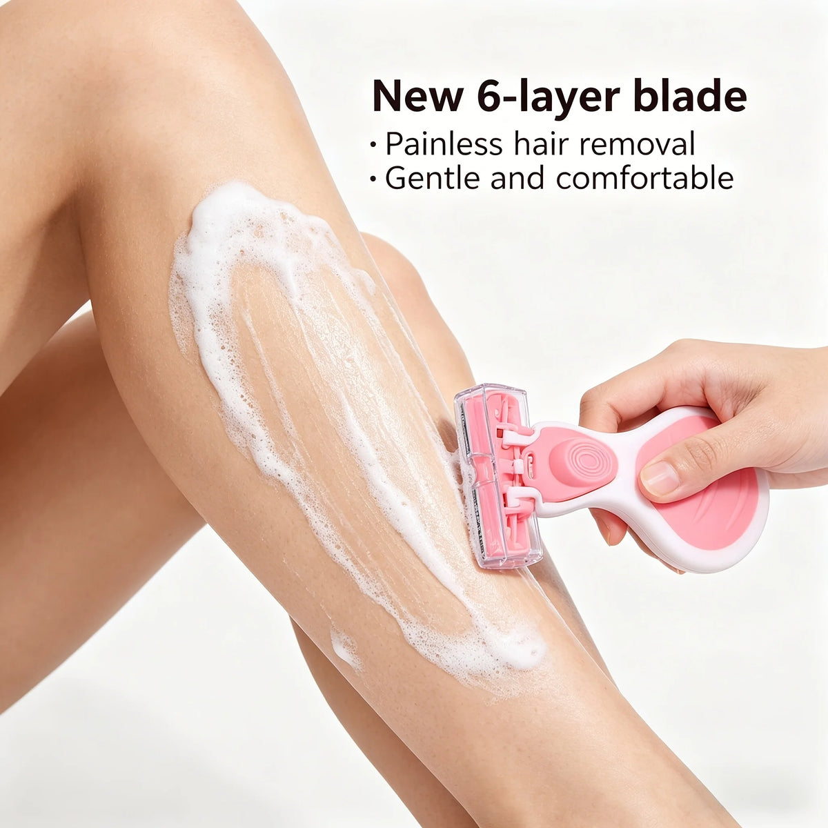6-layer Portable Women Razor for Travel Face Leg Bikini Body Hair Shaving With Protective Net Blade Lady Manual Shaver Set