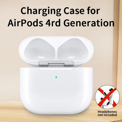 AirPods 4 Charger Case Replacement w/ Wireless Charging & Real Pop-Up – No Earbuds, OEM-Like Battery Holder