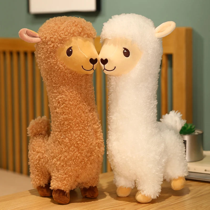 Furry Plush Llama Alpaca Plush Toy Stuffed Soft Long Plush Lifelike Alpaca Sheep Hug Throw Pillow Animals Nap Sleeping Pillow