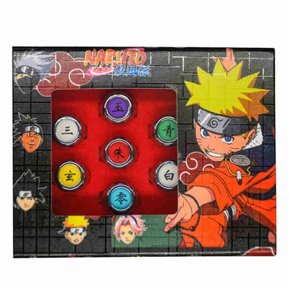 10PCS/Set Anime Akatsuki Itachi Metal R-ings Cartoon Cool Cosplay Accessory Props Boy Children Action Figure Toy Gift