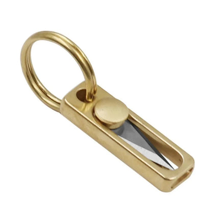 Mini Brass Push Knife Keychain Portable Edc Keychain Pendant Unpacking Express Opener Outdoor Camping Tool Mini Knife Key Ring