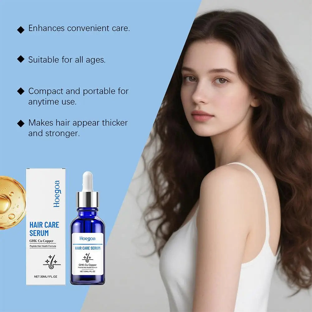 30ML Copper Peptide Serum for Hair Growth, GHK-Cu Peptide Hair Serum Non-Greasy Scalp Care for Thicker Fuller Hair Anti Loss