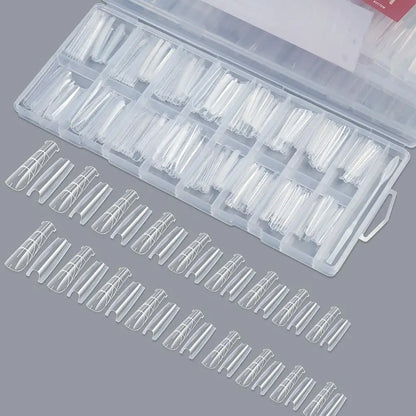 256pcs Sandwich Nail Dual Form Set Quickly Building Full Cover Tips Nail Extension Form Clear French Tip Manicure Tool