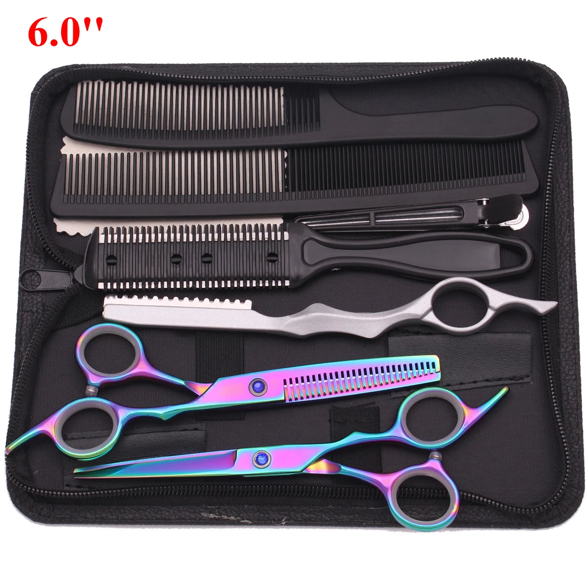 6.0'' Professional Hair Scissors Cutting Shears Thinning Hairdressing Haircut Razors Comb Set Salon Barber & Home Dropshipping