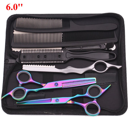 6.0'' Professional Hair Scissors Cutting Shears Thinning Hairdressing Haircut Razors Comb Set Salon Barber & Home Dropshipping