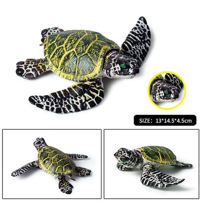 Oenux Ocean Animals  Leatherback Tortoise Turtle Growth Cycle Sea Life Model Figurines Action Figures PVC Education Kid Toy Gift