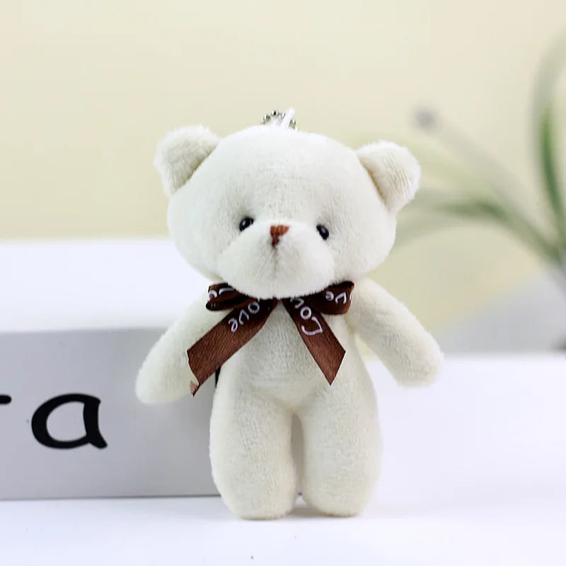 10pcs/lot Bear Stuffed Plush Toy Mini Bear Doll Keychain Soft Stuffed Toy Key Chain Bag Pendant Wedding Decoration Birthday Gift
