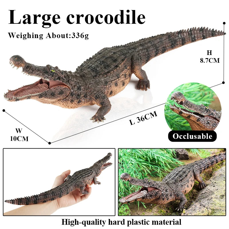 Oenux Wild Animals Action Figures Simulation Sarcosuchus Crocodiles Boar Croc Model PVC Collection Decorate Kids Educational Toy