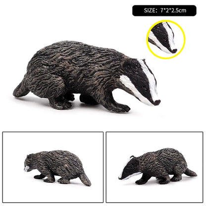 Oenux Forest Wild Animals Badger Brock Tapirus indicus Beaver Anteater Action Figures Model PVC Collection Education Kid Toy