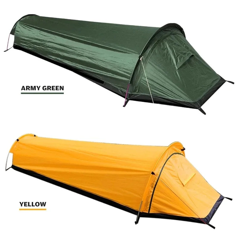 Single‑Person Camping Tent, Ultra‑Lightweight Compact Sleeping Bag, Large‑Capacity Waterproof Backpack, Tent Cover