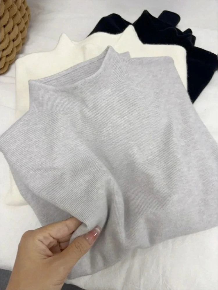 Women's Casual Vintage Knitted Long Sleeve Pullovers 2026 Autumn Winter Fashion Turtleneck Ladies Solid Sweater Woman Clothing