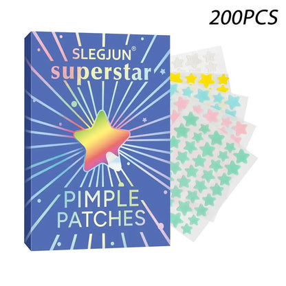 200pcs Colorful Star Pimple Patches Multi-functional Acne Patches Ultra-Thin Face Concealer Cover Facial Decor Gentle Skincare