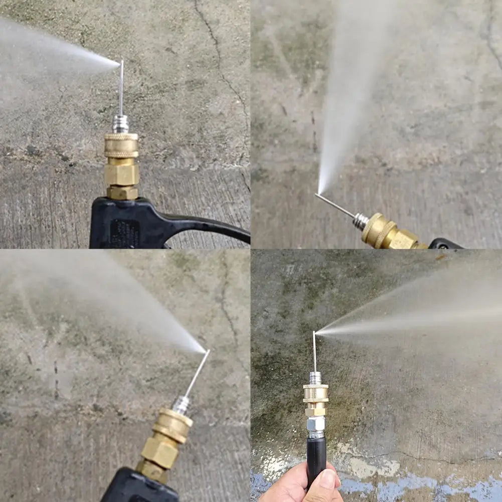 4Pc Cleaning Nozzle Water Gun High Pressure Needle Nozzle Straight/Side Jet For AC & Car Washer Tanks Gap Deep-Cleaning