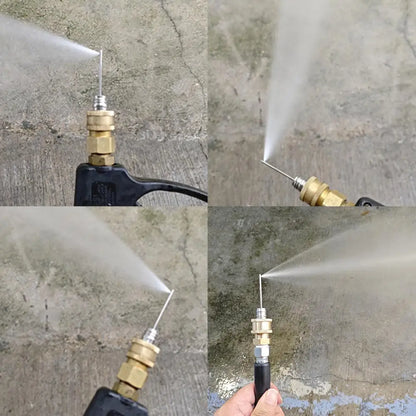 4Pc Cleaning Nozzle Water Gun High Pressure Needle Nozzle Straight/Side Jet For AC & Car Washer Tanks Gap Deep-Cleaning