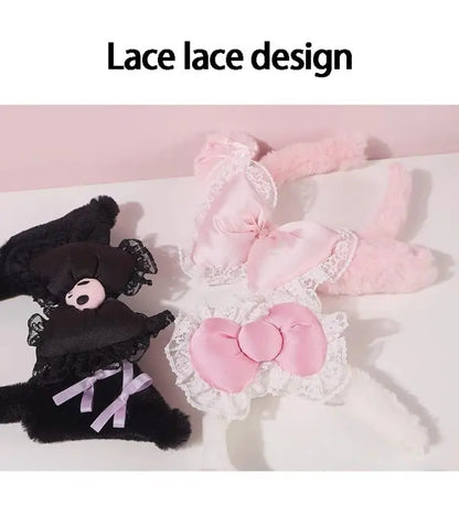 Sanrio Washing Face Headband Hello Kitty Kuromi Melody Plush Hair Accessories Cartoon Hair Hoop Lolita Style Sweet Headdress