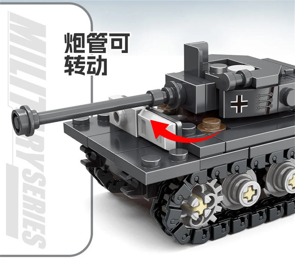 World War 2 WW2 Army Military Soldiers SAWT Soldiers The King Tiger Heavy Tank DIY Model Building Blocks Bricks Children'S Toys