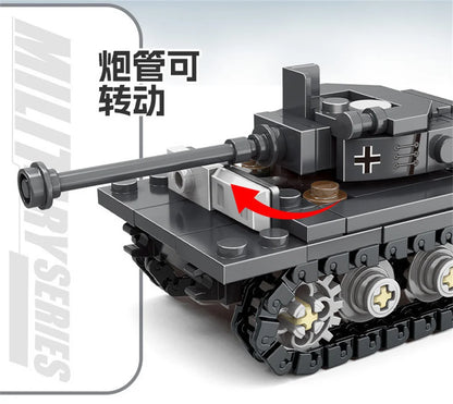 World War 2 WW2 Army Military Soldiers SAWT Soldiers The King Tiger Heavy Tank DIY Model Building Blocks Bricks Children'S Toys