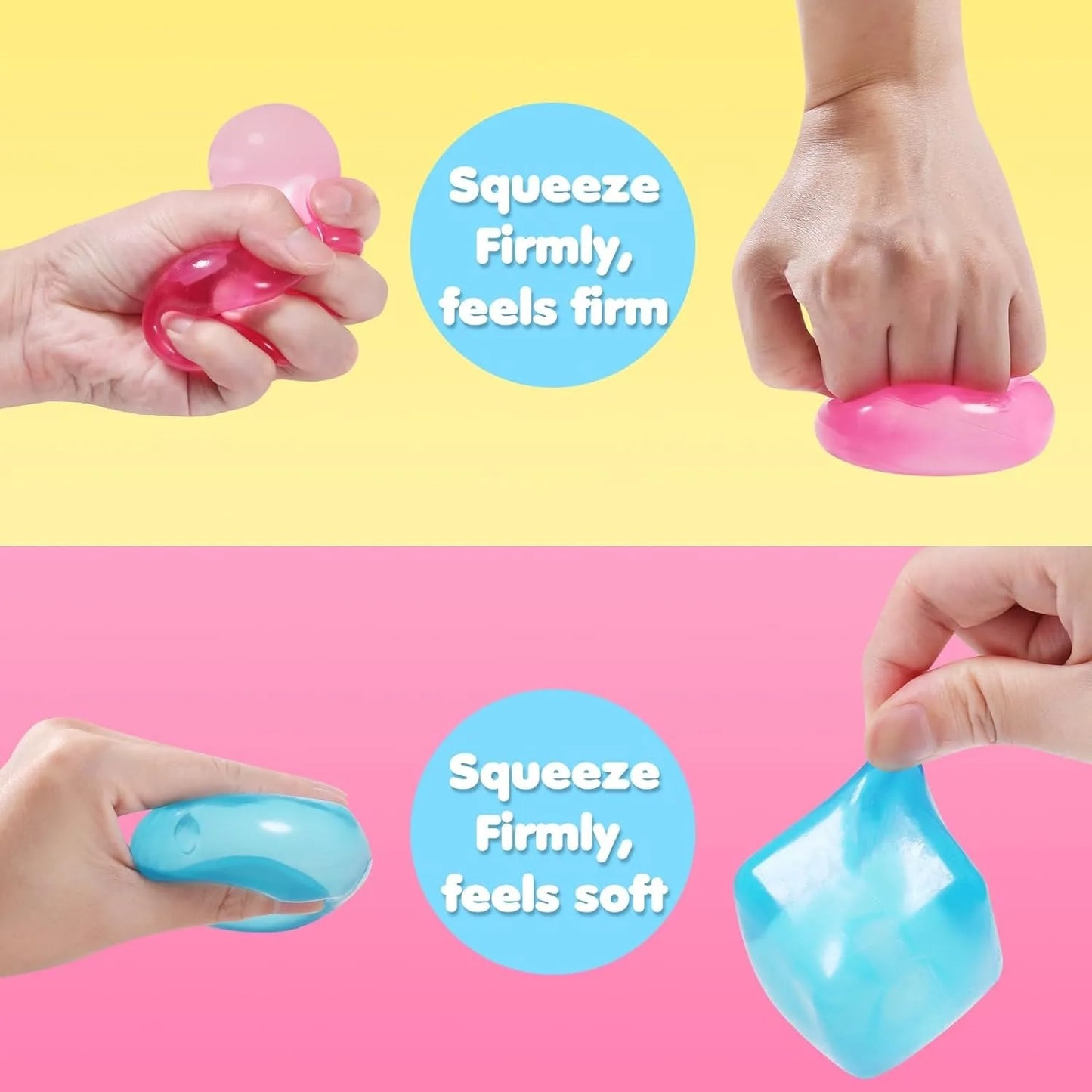 3Pcs Squishy Ice Cube Fidget Toy Square Shape Squishy Stress Ball Squeeze Toys Stress Relief Sensory Toy For Kids Adults Gift