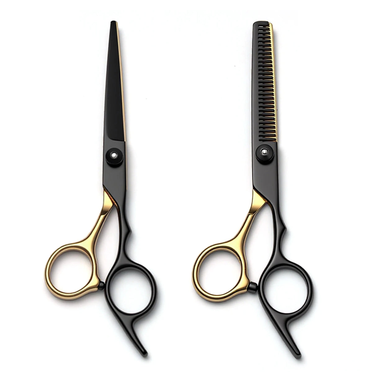6" Professional Hair Styling Kit Includes Straight Curved Thinning Shears and Comb Stainless Steel Construction for Salon Home