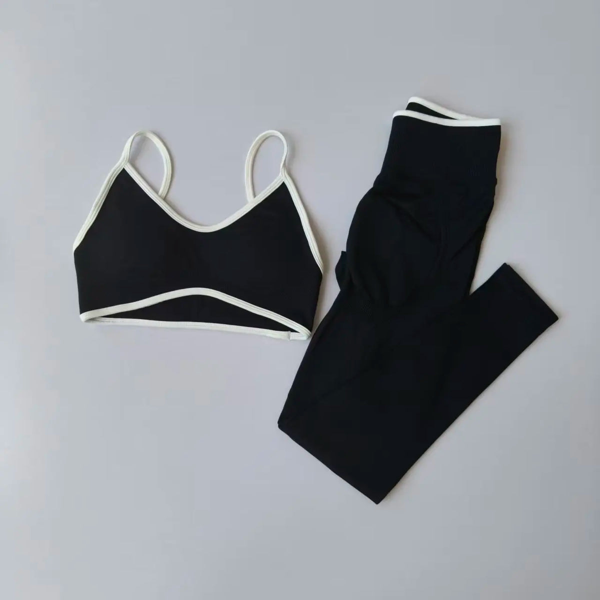 2pcs Sport Sets Women Gym Push Up Yoga Pants Hollow Back Gym Fitness Bras Workout High Waisted Leggings Seamless Tights Set Suit