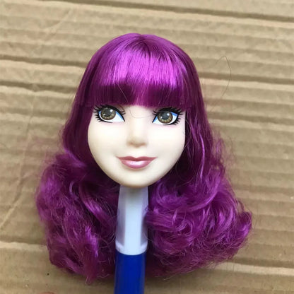 Glasses Eyes With Real Eyelashes Doll Heads Colorful Soft Doll Parts White Skin Doll Accessories Girl Gift Toys Figures