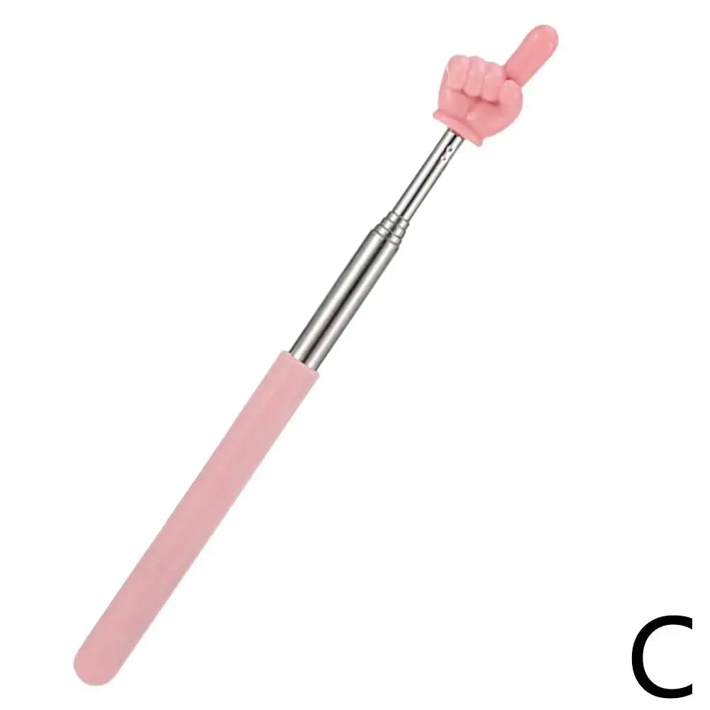 Steel Teaching Pointer Telescopic Rod Finger Design Teaching Stick Finger Reading Sticks Tools School Office Supplies
