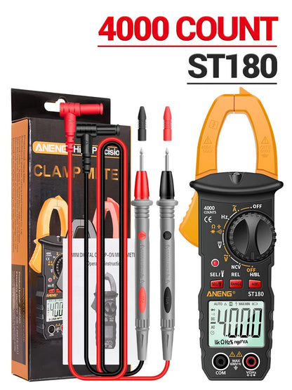 ANENG ST180 AC Current Clamp Meter  Digital 4000 Counts Multimeter Ammeter Voltage Tester Car Amp Hz Capacitance NCV Ohm Tool