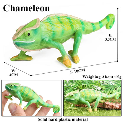 Oenux New Simulation Wild Reptile Animals Action Figures Lizard Model Figurines Kids Education Congnitive Scene Decoration Toy