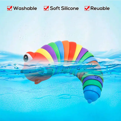 Novelty Flexible Fingertip Sensory Emulation Worm Toy Children Antistress Squirming Slug Gift Decompression Cute Rainbow Slug