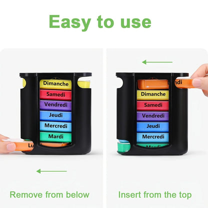 4-Compartment Weekly Pill Organizer - Morning, Noon, Evening, Night Pill Box for Easy Supplement Management