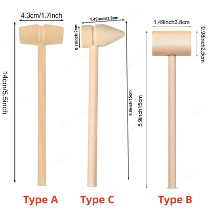 20/10/5 Pcs Mini Wooden Hammer Mallet Cake Demold Tool Jewelry Making Crab Lobster Seafood Crackers Balls Toy Kid Pounding