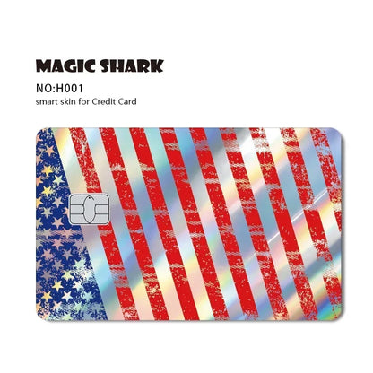 Magic Shark Skull Panda Hunter Broke Blue Eyes Dragon Laser Holographic Sticker Cover Film Skin for Credit Bank Debit Card